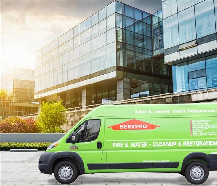 Photo of SERVPRO van in front of a commercial structure.